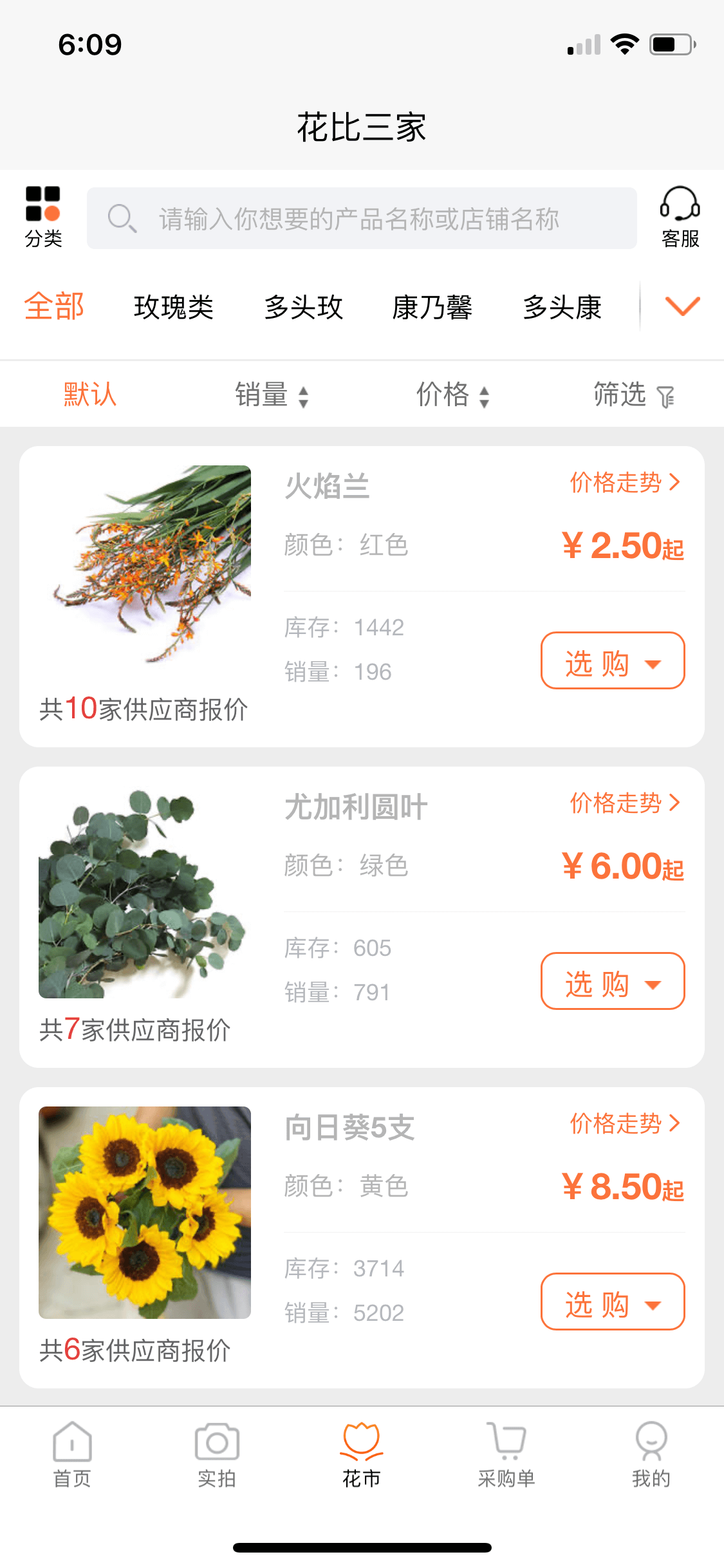 花比三家