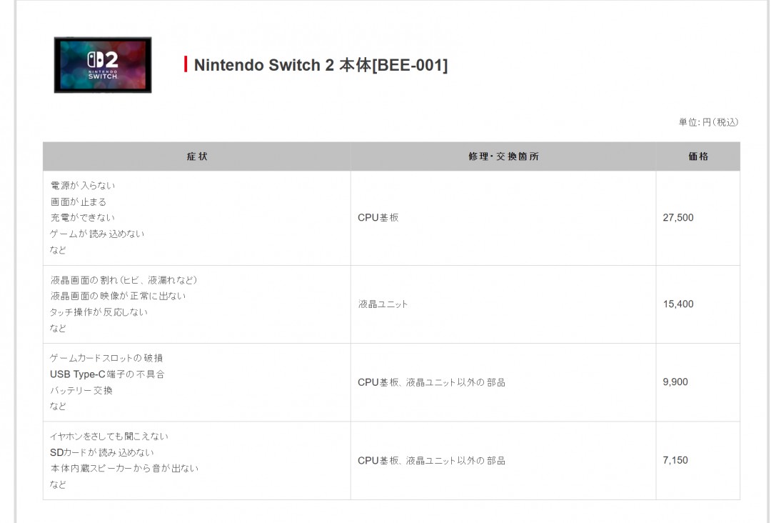 任天堂公布《巫师2》维修费用最高达27500日元