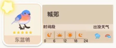 心动小镇：东蓝鸲出现位置攻略